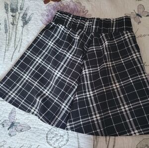 Shein Plaid Black and White Skirt